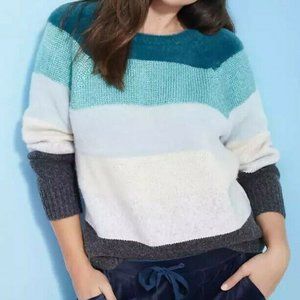 Loft Fuzzy Stripe Sweater